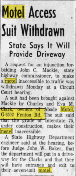 Abode Motel - Oct 31 1961 Article (newer photo)